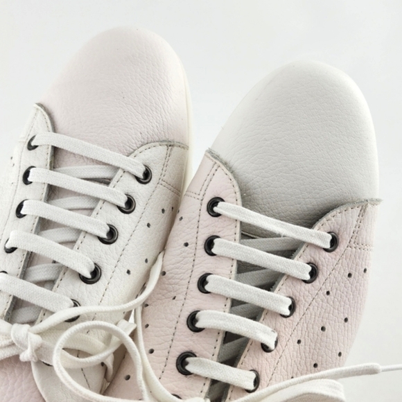 Studio Flexx Alternate  White Dusty Pink Leather Sneakers Chrome Detail Size 7 - Picture 8 of 15